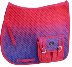 Horse Quilted English All-Purpose  Aussie Trail Saddle Pad Ombre Pockets... - $49.49