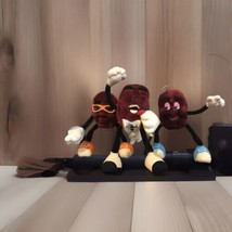 3 California Raisins Vintage 1987 Applause  Bendable Plush Figures Set Velvet - £14.76 GBP