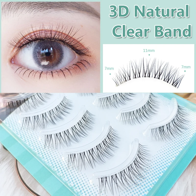 Slim Clear  5 Pairs Makeup Natual False Eyelashes Korean Fake Eye Lashes... - $33.02