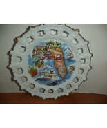 Vintage Florida Souvenir Plate, Reticulated Tourist Plate 8&quot; Gold Trim 8&quot; - $373.69 MXN