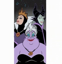 VILLAINS UP CLOSE  DISNEY ORIGINAL LICENSED BEACH TOWEL SUPER SOFT(27”x54”) - £18.23 GBP