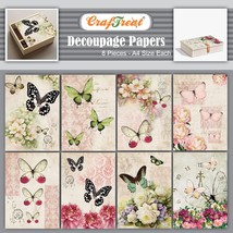 Floral Decoupage Paper For Furniture - Decorative Flowers 2 -Size: A4 (8... - $18.99