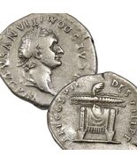 DOMITIAN Throne Chair with Thunderbolt Rare R1 in RIC Roman Empire Denar... - $246.05