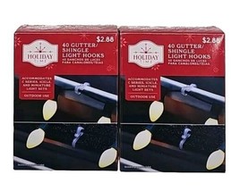 Holiday Time 40 Pack Gutter Shingle Light Hooks Christmas Lot of 2 Packs... - $7.91