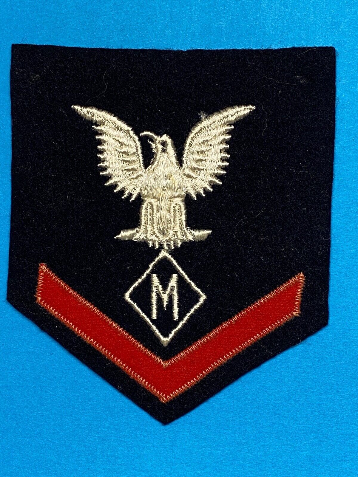 WWII, UNITED STATES NAVY, U.S.N. SPECIALIST, MAIL, 3rd CLASS, RED ON BLU... - $10.00