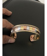 Tri-Color Solid Copper Cuff Bracelet Magnetic Therapy Bracelet Bangle Ad... - $40.00