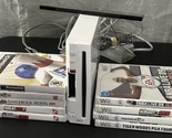 Nintendo Wii Console Bundle w/9 Games, Cords &amp; Sensor Bar! TESTED - £54.06 GBP