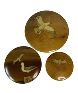 MyrtleWood Oregon Sea Birds Round Wall Art Plaques HandPainted  Lot Of 3... - €48,31 EUR