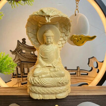 Solid Wood Sakyamuni Python Tathagata Statue Solid Wood Carving - $28.71