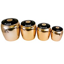 Kromex Canister Set of 4 Copper-Tone Spun Aluminum, Mid-Century Kitchenw... - $59.70