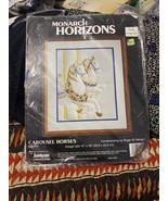 Janlynn Monarch Horizons Carousel Horses Candlewicking Design Wall Kit V... - £11.07 GBP