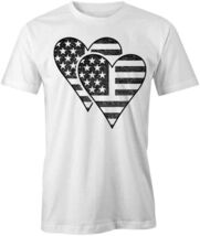 AMERICAN FLAG HEART TShirt Tee Short-Sleeved Cotton USA CLOTHING S1WSA270 - €13,01 EUR+