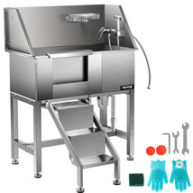 VEVOR Pet Grooming Tub Dog Wash Station 34&quot; Stainless Steel with Accesso... - $611.99