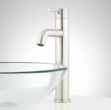 New Brushed Nickel Edenton Single Handle Vessel Filler Bathroom Sink Fau... - $99.95