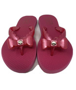 Kate Spade “Denise” Pink Jelly Flip Flop W/ Bow Women’s Size 6 Medium - £30.84 GBP