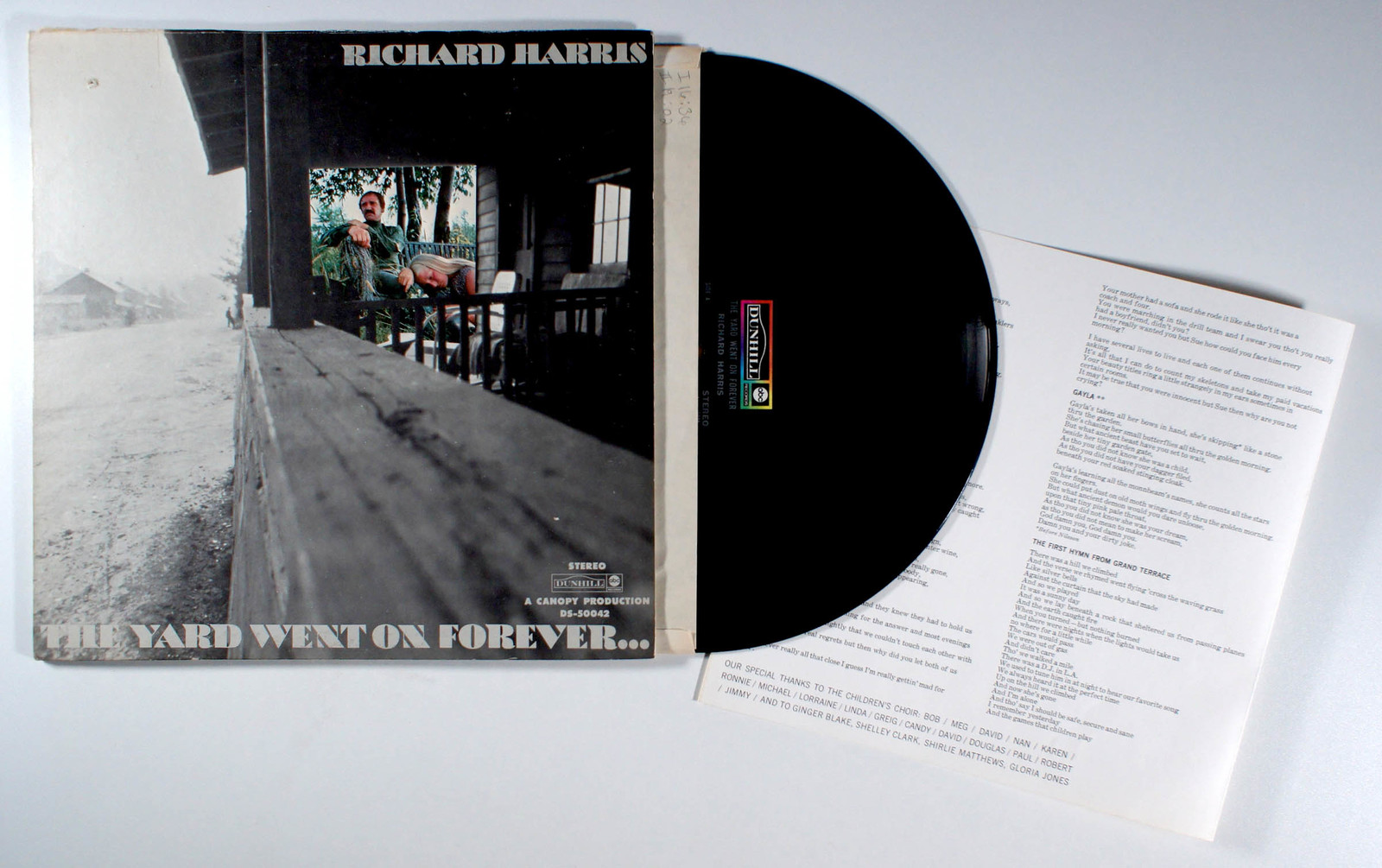 Richard Harris - The Yard Went On Forever (1968) Vinyl LP • Jimmy Webb - $16.61