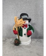 Vintage Christmas Holiday Style Traditional 11&quot; Fiber Optic Snowman - £14.50 GBP