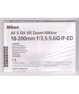 NIKON AF-S DX VR Zoom Nikkor Instruction Manual-Lens Guide Book-Photogra... - $220.83 MXN