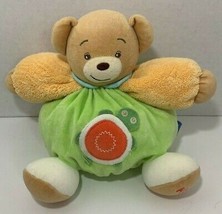 Kaloo Baby Soft Toy Plush Tan Teddy Bear Round Green orange Turtle blue collar  - £25.65 GBP