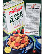 Kellogg&#39;s Corn Flakes Springtime Crispness Ready to Serve- 1936 Vintage ... - $17.47