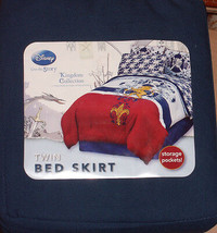 Disney Kingdom Collection Twin Bed Skirt with storage pockets - £9.33 GBP