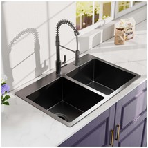 Gunmetal Farmhouse Sink: 36&quot;x21&quot; Double Bowl - £353.08 GBP