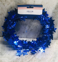 Greenbrier International Blue Star Tinsel Garland, 25 ft - £10.61 GBP