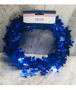 Greenbrier International Blue Star Tinsel Garland, 25 ft - $258.46 MXN