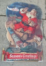 Vintage 1960s Coca Cola Santa Christmas Train Locomotive Cardboard Sign ... - $456.87