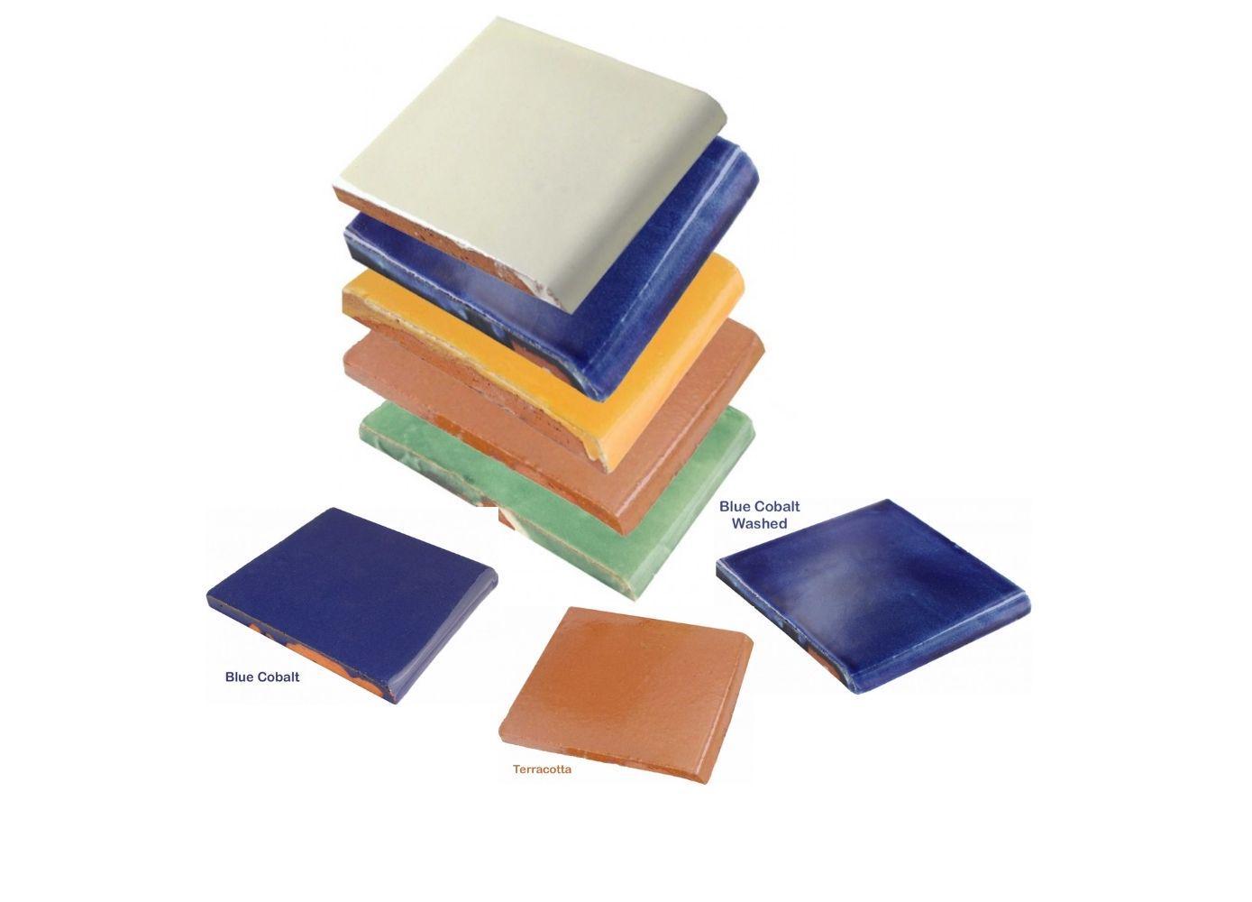 Mexican Talavera Square Surface Bullnose Tiles Handcrafted - $149.00
