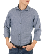 Manetti Indigo Blue Dante Long-sleeve Cotton/Linen Comfort Fit Shirt &quot;X-... - £27.21 GBP