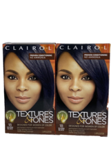 2-Clairol Textures &amp; Tones Permanent Hair Color 1B Silken Black - $15.83