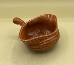 Vintage Double Spout Handled Pottery Creamer Burnt Orange Color USA - $13.36