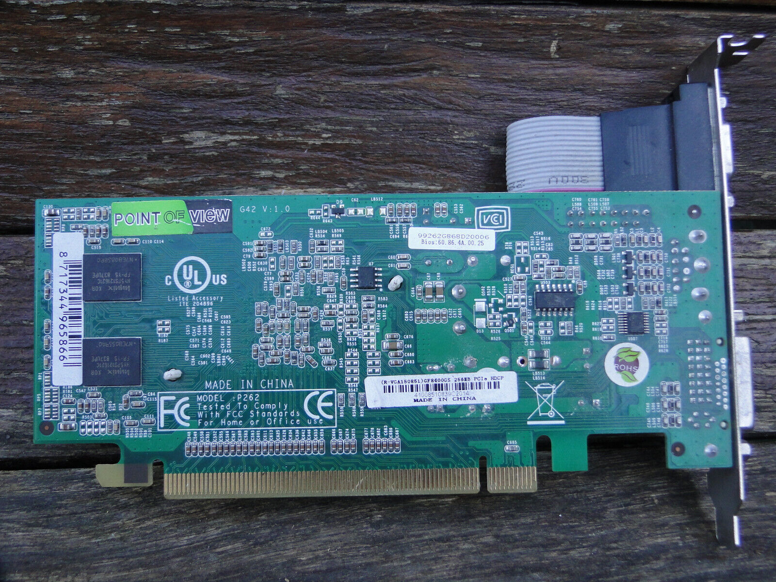 Primary image for Point of View GeForce GF 8400 GS PCI-E 256Mb DVI/VGA/ S- Video Graphics Card