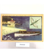 Vtg 1942 Linen Postcard Flying Fish At Night Santa Catalina Island Calif... - $320.45 MXN