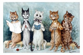 rs2751 - Louis Wain Cats - on a bench - photograph 6x4 - £2.18 GBP