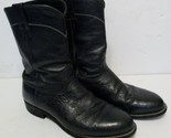Men&#39;s Larry Mahan Stingray Leather Western Cowboy Boots Size 9 E Black P... - £157.00 GBP