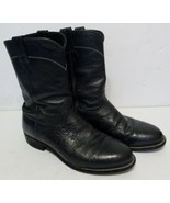 Men&#39;s Larry Mahan Stingray Leather Western Cowboy Boots Size 9 E Black P... - £156.90 GBP