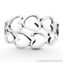 Stackable Heart Love Charm Ring Oxidized 925 Sterling Silver 6.5mm Etern... - $25.49