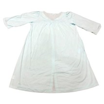 VTG Miss Elaine Light Blue Teal Nylon Classics 3/4 Sleeve Nightgown Size Large - £29.31 GBP