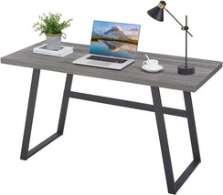 Bon Augure Rustic Wood Computer Desk, Modern Home Office, 55 Inch, Dark Grey Oak - £155.00 GBP
