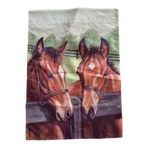 Janet Griffin Scott Garden Flag Country Western 2 Young Horses Double Si... - £14.88 GBP