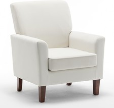 Modern Accent Armchair In Beige, With A Birch Wood Structure And Microfiber - $180.92