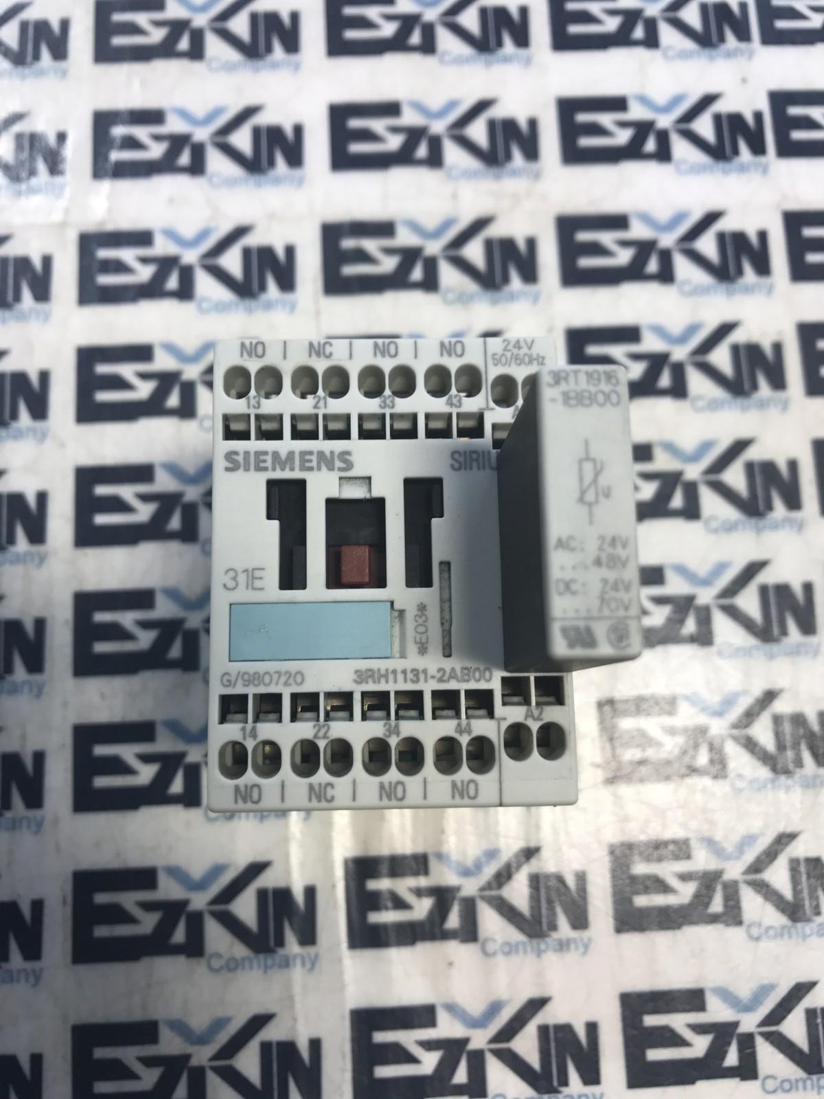  Siemens 3RH1131-2AB00 31E Contactor Relay 600VAC 10Amp with 3RT1916-1BB... - $14.50