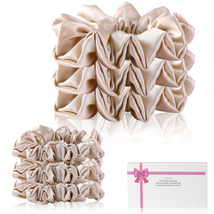 Silk Satin Scrunchies for Women 6 Pack - Assortment Sizes Soft Stylish Silk Hair - £11.22 GBP