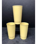 Vintage Tupperware 12 oz Cups Tumblers Harvest Gold  873-23 Lot Of 3 Gla... - $9.49
