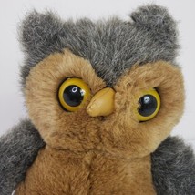 Vintage Dakin Owl Plush Stuffed Animal Gray Brown 80s 9.5in - £12.59 GBP