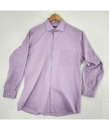 Van Heusen Lavender Button Up Long Sleeve Men&#39;s Shirt Size 16 32/33 - £12.42 GBP