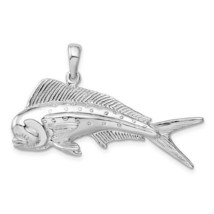 Sterling Silver Polished 3D Mahi-Mahi Fish Pendant - £146.32 GBP