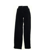 EILEEN FISHER Black Stretch Cotton Tencel Velveteen Straight Jean Pants PL - £86.49 GBP